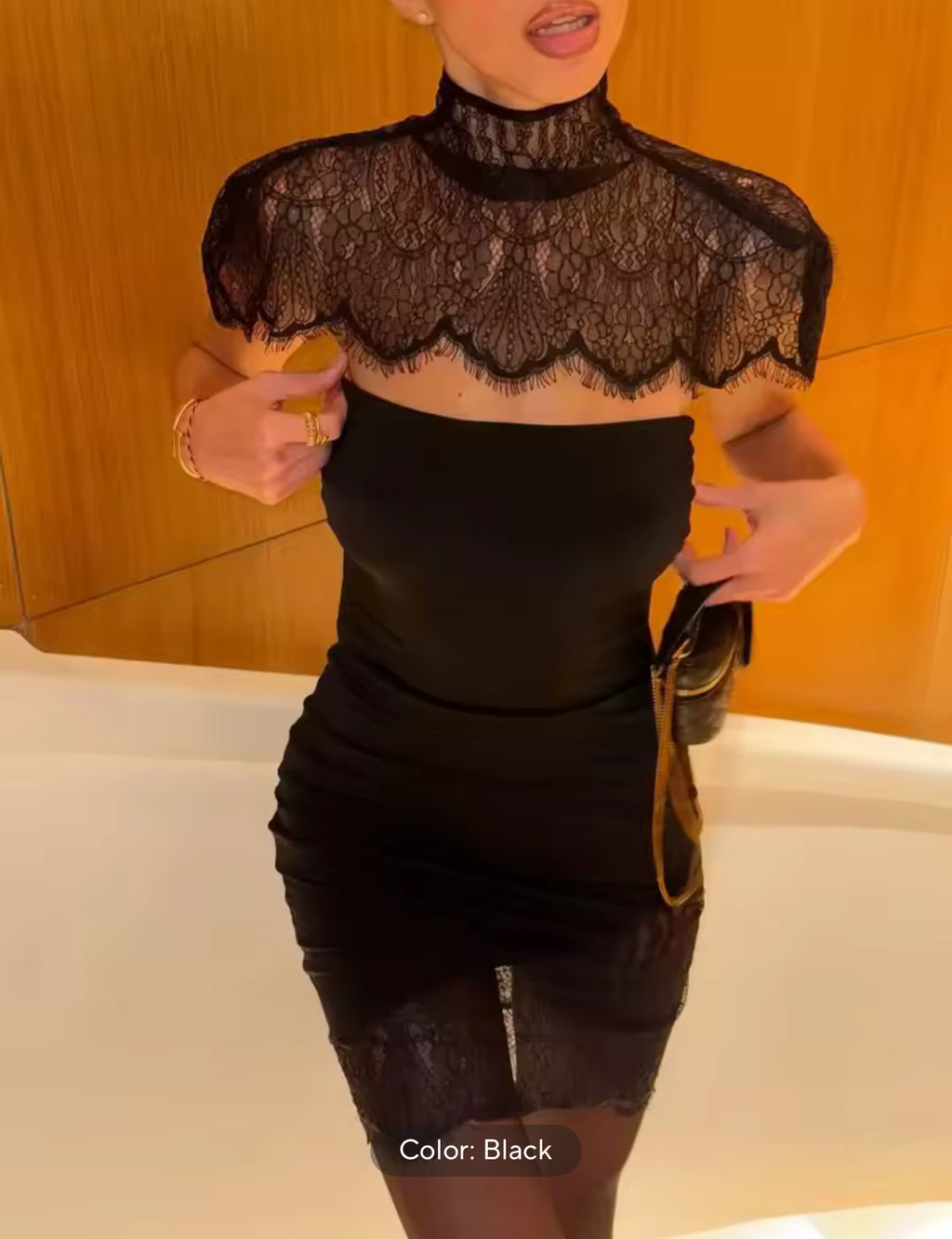 Ophelia Dress – Black Lace Mini Dress